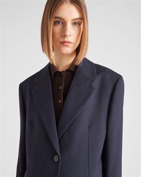 giaccone tecncio prada navy 50 8056180514570|Wool jacket Prada Navy size 50 IT in Wool .